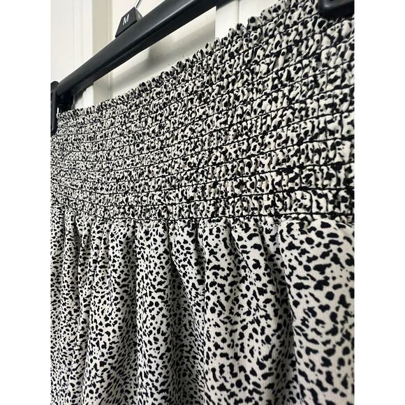 SIEANNA SKY WIDE LEG ELASTIC WAIST PANTS CREAM  BLK SPEC PATTERN WOMENS LARGE - Picture 5 of 8